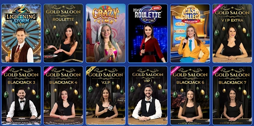 Élvezd az élő osztós játékokat – Gold Saloon VIP és blackjack asztalok a Pistolo Casinón Élő kaszinó játékok Gold Saloon stílusban, rulett és blackjack asztalok